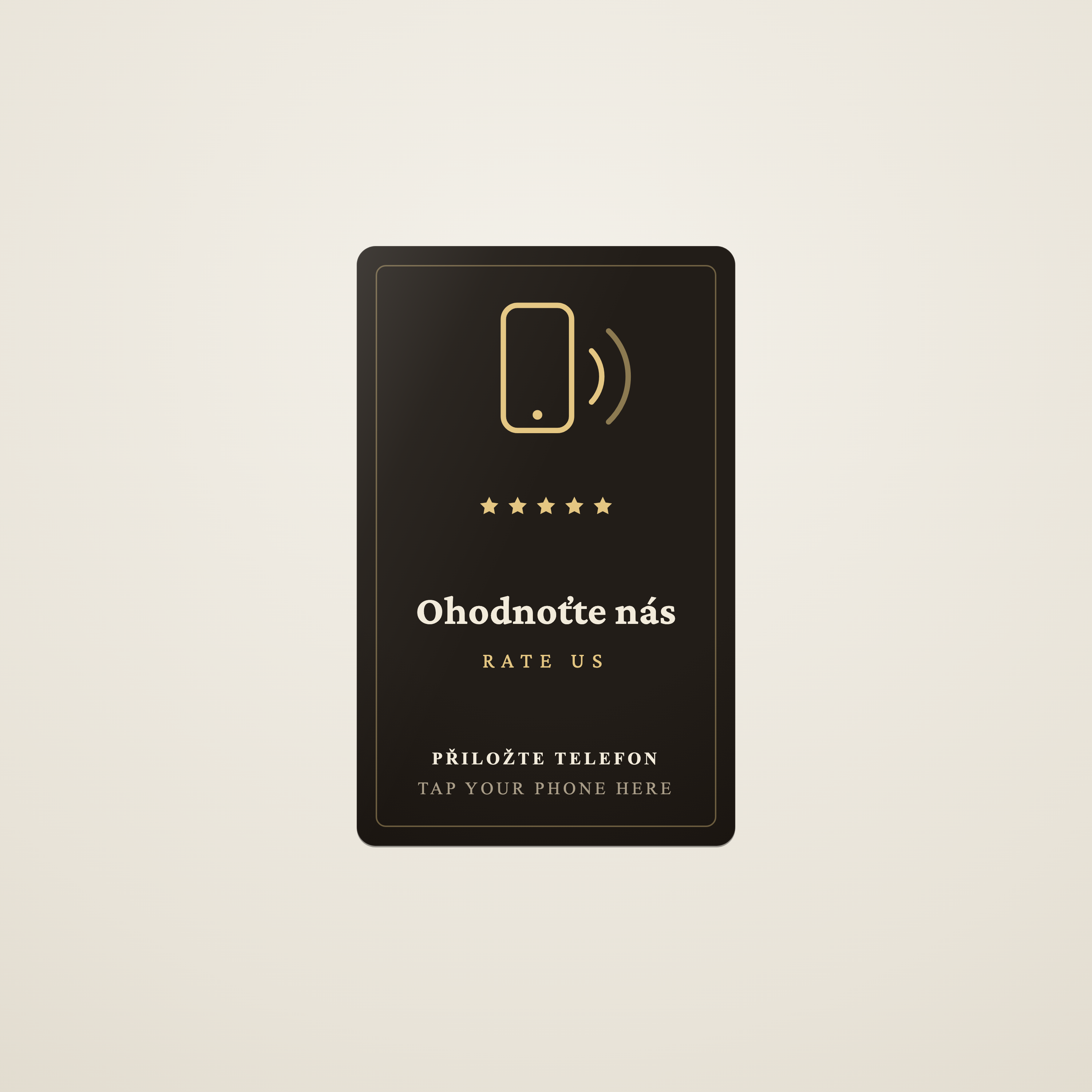 Kelvis Tap — NFC kartička zepředu